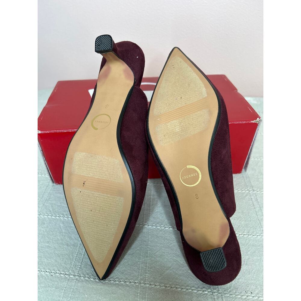 Journee Collection Paulina Women's Oxblood Patent Slingback Kitten Heel Sz 8 WD - Picture 8 of 16